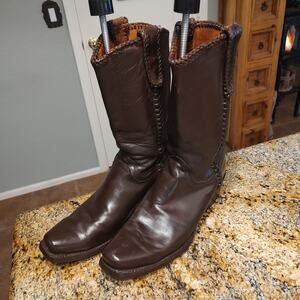 Lucchese Brown Leather Cowboy Boots Size 9D Model M2601